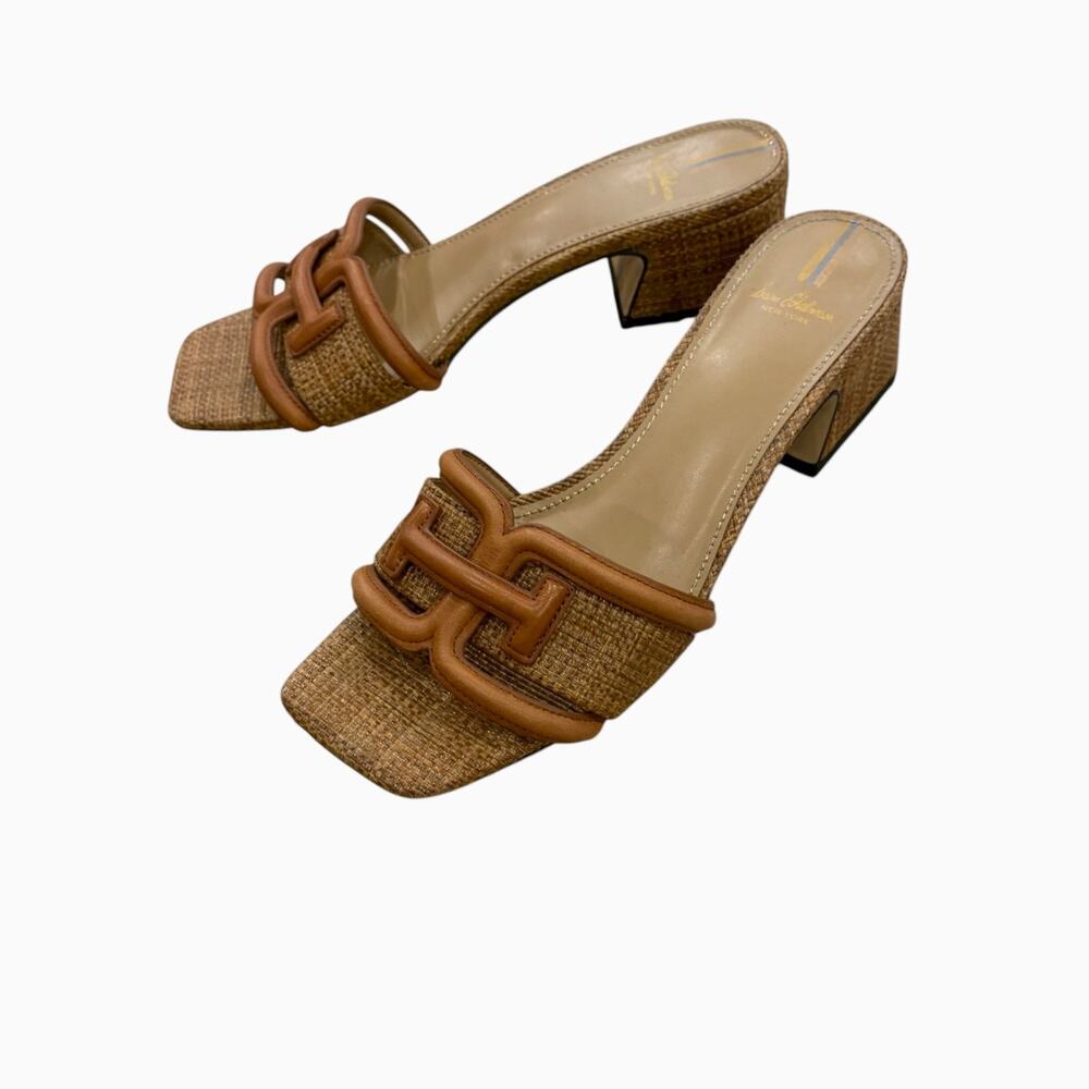 Sam Edelman Waylon Slide Sandal 8.5 Block Heel Leather